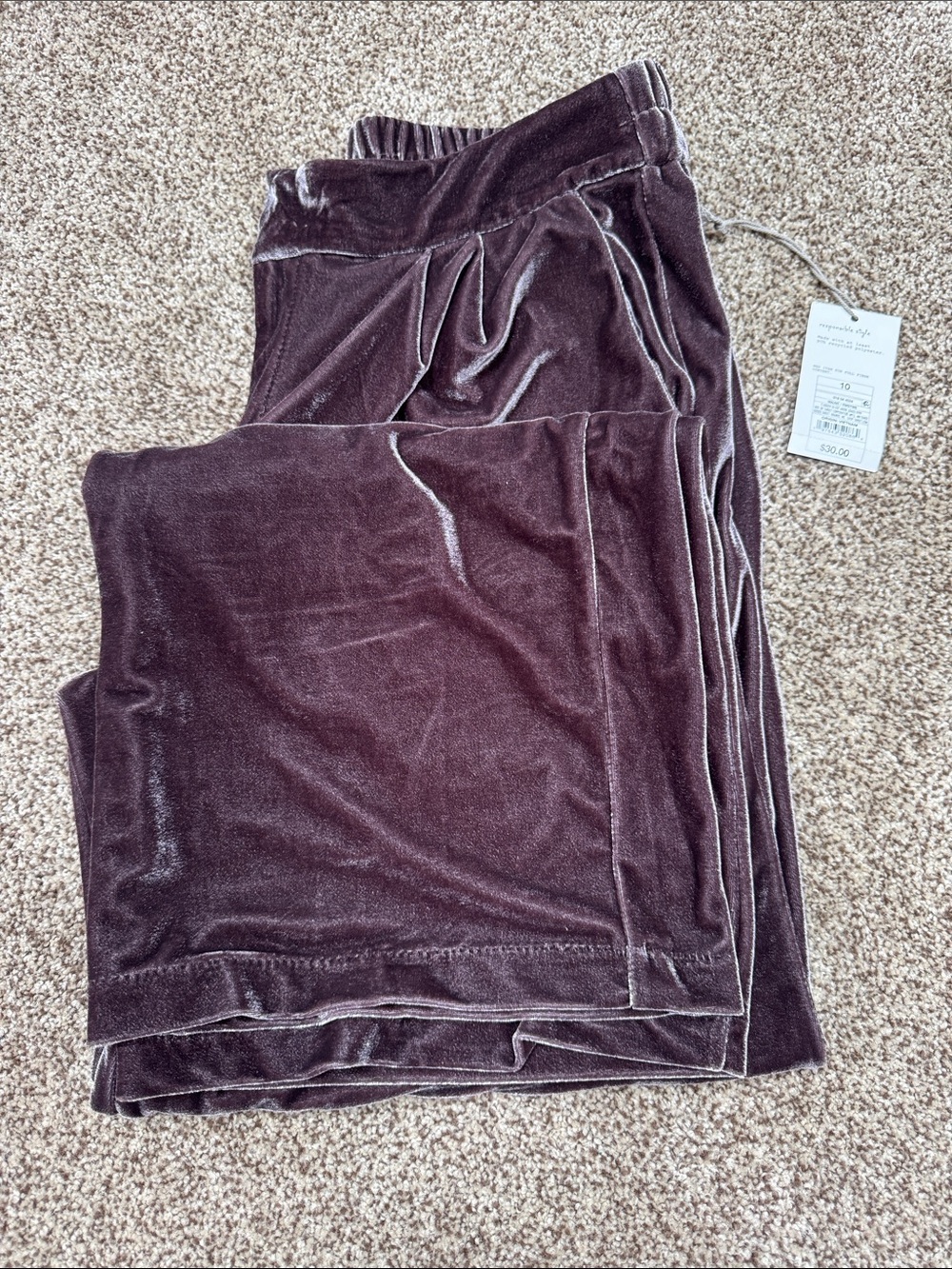 Target Velvet Wide Leg Pants - Mauve